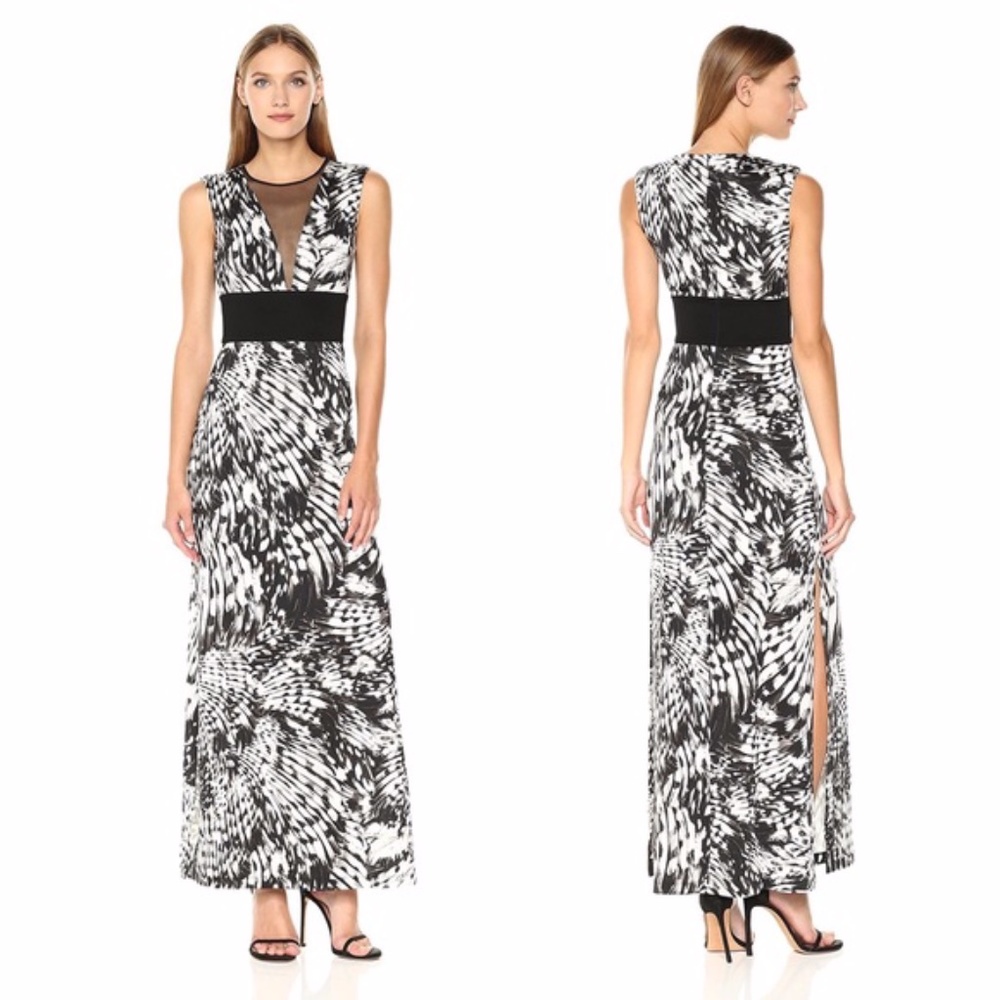 Just Cavalli Wings of a Dove Black Maxi Dress NWT